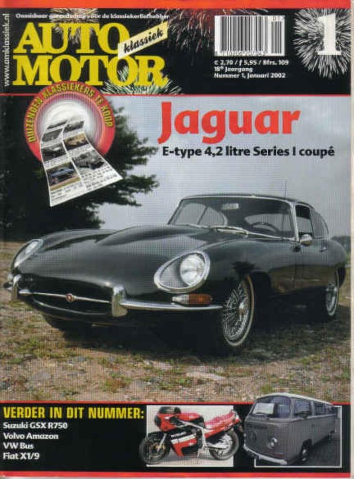 AMK 1 2002 : Fiat X1/9 - Jaguar E type - Suzuki GSX R 750, Boeken, Auto's | Folders en Tijdschriften, Gelezen, Algemeen, Ophalen of Verzenden