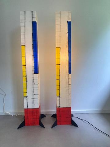 Design kunstobject lamp Ferdi de Bruin vloerlampen 2 stuks beschikbaar voor biedingen