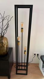 Industriele vloerlamp zwart/goud, Ophalen, Zo goed als nieuw, Metaal, 150 tot 200 cm