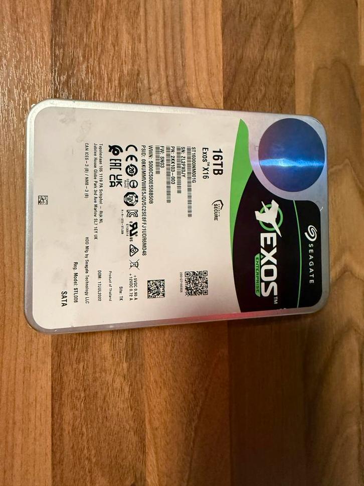 Seagate Exos X16 16TB HDD - Perfecte Staat, Computers en Software, Harde schijven, Zo goed als nieuw, Server, Intern, HDD, SATA