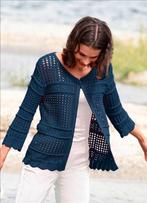 donkerblauw vest met driekwart-mouw (maat 38/40), Kleding | Dames, Truien en Vesten, Maat 38/40 (M), Blauw, Zo goed als nieuw