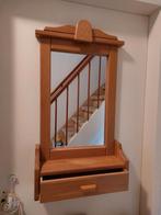 Blank eiken spiegel met kambakje, Ophalen, Rechthoekig, Minder dan 50 cm, Minder dan 100 cm