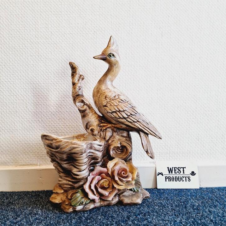 Beeldje met Vogel, Verzamelen, Beelden en Beeldjes, Gebruikt, Dier, Ophalen of Verzenden