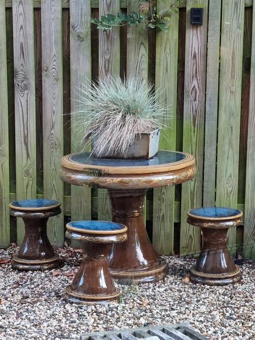 BIJZONDERE BROCANTE KERAMISCHE THEE - ceremonie SET, Antiek en Kunst, Curiosa en Brocante, Ophalen of Verzenden