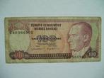 879. Turkije, 100 lirasi 1970(1984) Atatürk., Postzegels en Munten, Bankbiljetten | Europa | Niet-Eurobiljetten, Los biljet, Verzenden