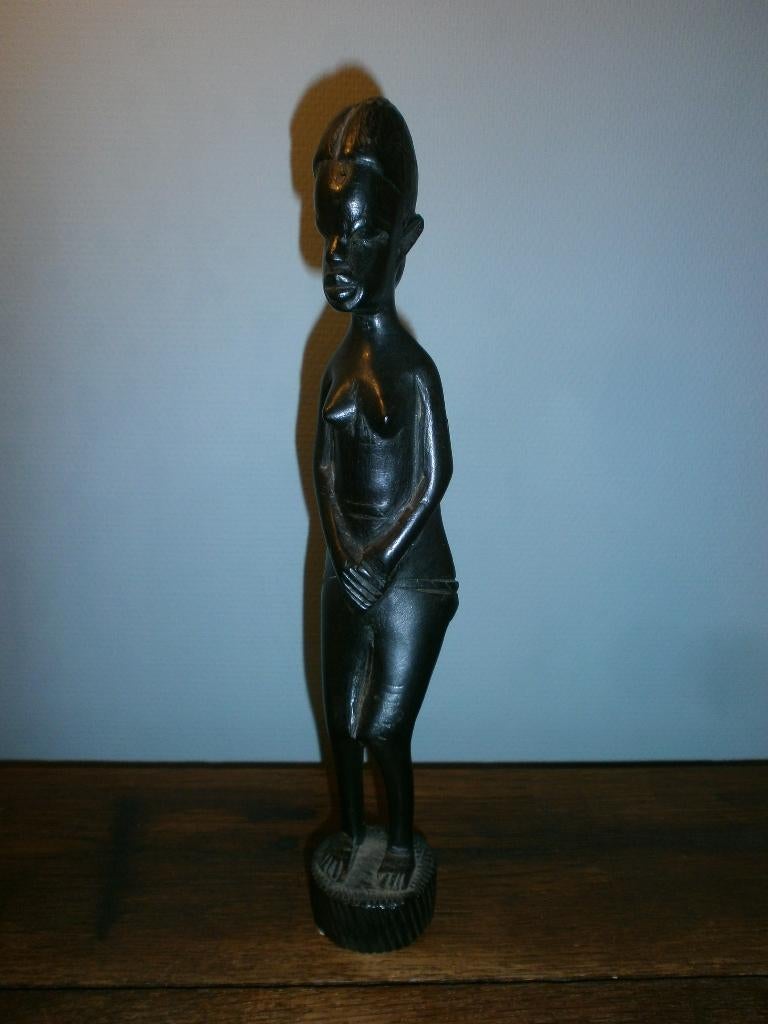 Houten Beeldje Dame, Verzenden, Zo goed als nieuw, Mens