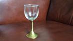 Murano ? Drinkglas met koperen boot voet    ( 1980), Antiek en Kunst, Ophalen of Verzenden