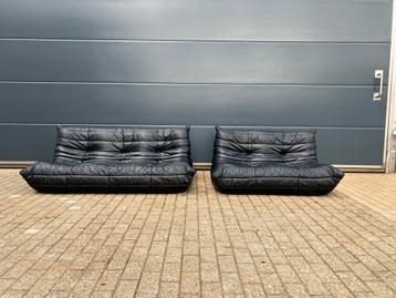 100% authentieke Ligne Roset Togo 2z en 3z Zwart leer ZGAN!! beschikbaar voor biedingen