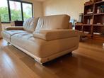 Natuzzi creme leren 3 zitsbank, Huis en Inrichting, Ophalen, Gebruikt, Natuzzi, Driepersoons