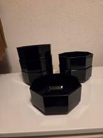 6x Luminarc Arcoroc Octime schaal zwart, Ophalen of Verzenden, Glas, Overige stijlen, Schaal of Schalen