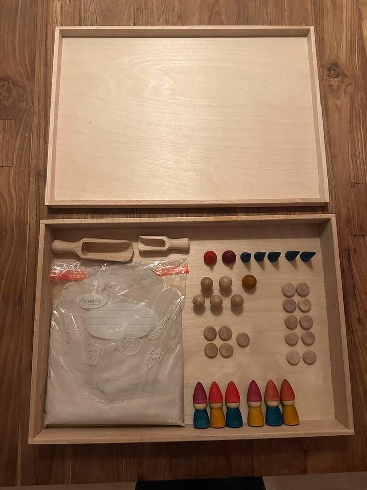 Houten Speelgoedset: Grapat & Kinetisch Zand, Kinderen en Baby's, Speelgoed | Educatief en Creatief, Zo goed als nieuw, Bouwen