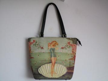 Nr.160: Geweldige tas met Vintage print, strassteentjes en  beschikbaar voor biedingen