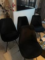 Velvet kuipstoelen, Huis en Inrichting, Stoelen, Ophalen, Gebruikt, Zwart, Vier