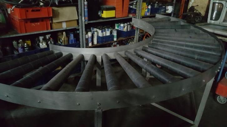 Rollerbaan halfrond en rechte baan RVS, Doe-het-zelf en Verbouw, Werkbanken, Gebruikt, 70 tot 120 cm, Ophalen