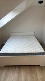 Tweepersoonsbed met matras 160x200, Ophalen, Wit, Tweepersoons, Zo goed als nieuw