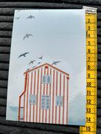 59. Kaart illustr Strand Huis vogels, Ophalen of Verzenden, Ongelopen