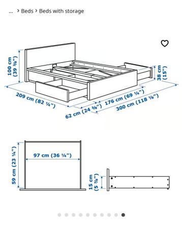 IKEA Malm bedframe met 2 lades 160x200. MOET ZSM WEG. - afbeelding 6