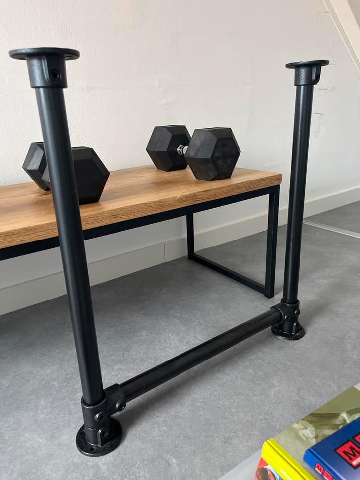 Zwarte Steigerbuis Onderstel - DIY Tafelpoten, Huis en Inrichting, Tafelonderdelen, Gebruikt, Tafelpoot, 50 tot 100 cm, Minder dan 50 cm