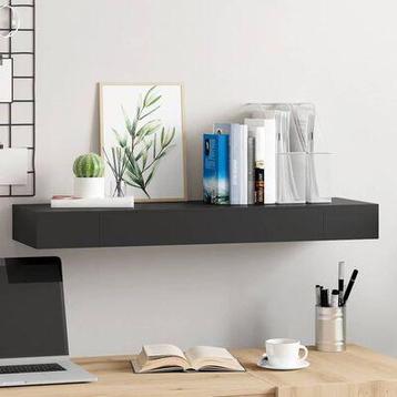NIEUW Zwevend Wandmeubel met Lade Zwart | Modern & Stijlvol beschikbaar voor biedingen
