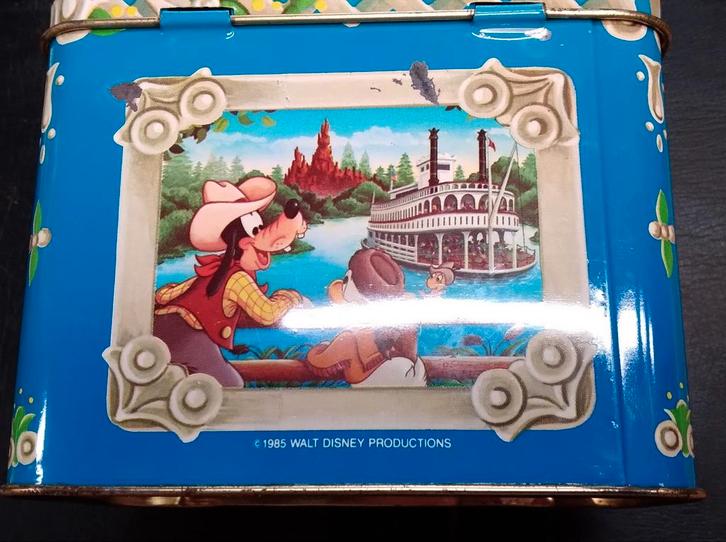 Vintage Disney Blikken Doos - Goofy & Sneeuwwitje, Verzamelen, Disney, Gebruikt, Overige typen, Goofy of Pluto, Ophalen