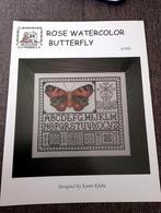 patroon rose watercolor butterfly, Ophalen of Verzenden, Patroon