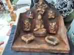 Oud Nepal boeddha huis altaar hout zandsteen izgs offertafel, Ophalen of Verzenden