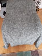 185x160 mooi lichtgrijs grof gebreid plaid deken handmade, Huis en Inrichting, Ophalen of Verzenden, Zo goed als nieuw
