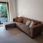 3-zits bank met hocker, kleur taupe, Huis en Inrichting, Banken | Complete zithoeken, Ophalen, Zo goed als nieuw