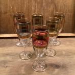 6 oud gekleurde wijnglazen, Ophalen of Verzenden, Gebruikt, Overige typen