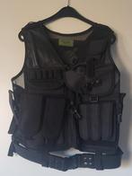 Tactical vest, "USMC" with belt, holster, pouches, Black, Ophalen of Verzenden
