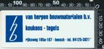 Sticker: Van Herpen Bouwmaterialen - Heesch (2), Verzamelen, Verzenden, Zo goed als nieuw, Bedrijf of Vereniging