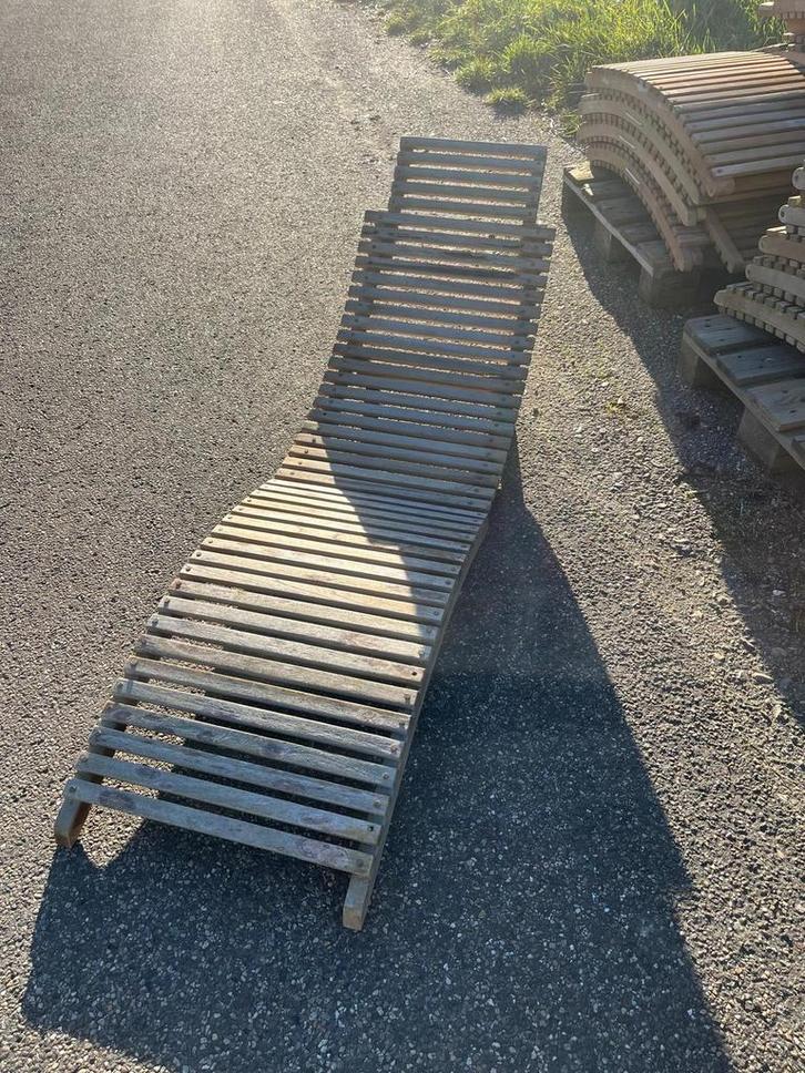 Houten Lounge Ligbed, Tuin en Terras, Ligbedden, Nieuw, Hout, Verstelbaar, Ophalen
