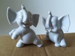 2 Witte Vintage Porseleinen Olifanten, Ophalen of Verzenden, Zo goed als nieuw, Dier
