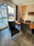 6 zwart lederen Bert Plantagie stoelen, Ophalen, Gebruikt, Zwart, Leer