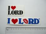 sticker Love LORD merk logo retro  2 x, Verzamelen, Overige typen, Zo goed als nieuw, Verzenden