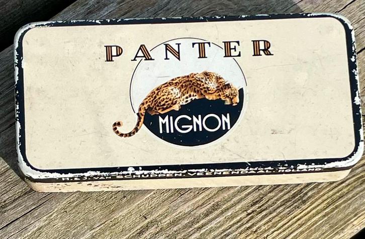 Twee Panter Mignon Blikjes - Vintage (MPVII), Verzamelen, Blikken, Gebruikt, Overige, Overige merken, Ophalen of Verzenden
