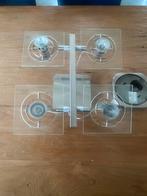 Moderne Ikea hanglamp met Vier Lichtpunten, Huis en Inrichting, Lampen | Plafondlampen, Ophalen, Zo goed als nieuw, Metaal