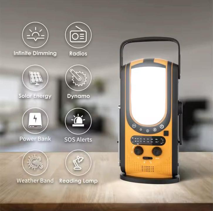 Noodradio, 6000mAh, incl. (lees)lamp, Audio, Tv en Foto, Radio's, Zo goed als nieuw, Wereldontvanger, Ophalen of Verzenden