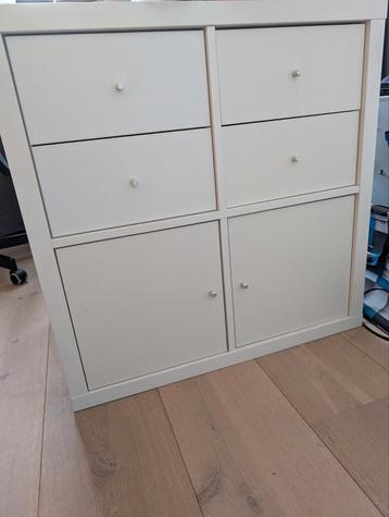 White Ikea Kallax with drawers and doors (available May 31st beschikbaar voor biedingen