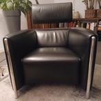 Te koop twee zwarte Leolux fauteuils, Gebruikt, 75 tot 100 cm, Ophalen of Verzenden, 75 tot 100 cm