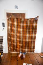 vintage wollen deken met label * oranjebruin warme aardetint, Gebruikt, Woltex, Ophalen of Verzenden, Info@woltex.nl