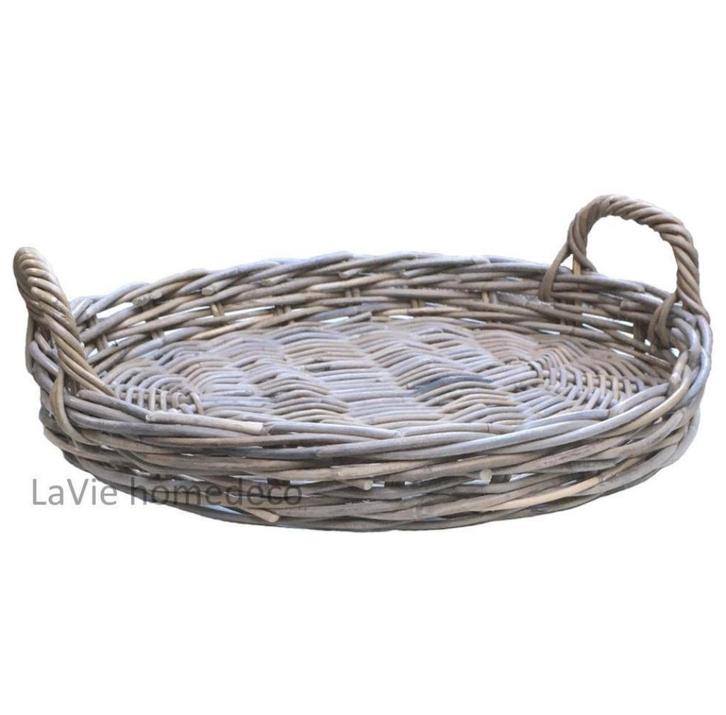 Dienblad riet ovaal medium, Huis en Inrichting, Woonaccessoires | Dienbladen, Nieuw, Hout, Ovaal, Ophalen of Verzenden