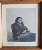 Rembrandt. Ets. Zijn moeder 1631. Postume druk. Ca 1930., Antiek en Kunst, Ophalen