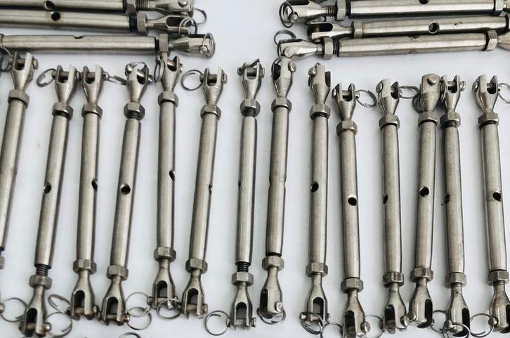 Wantspanner nieuw M8 RVS, 30 stuks, vork: 7 mm, kabelspanner, Watersport en Boten, Bootonderdelen, Nieuw, Tuigage en Masten, Zeilboot of Motorboot