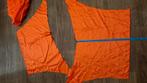 13 lapjes oranje glans voering stof, Oranje, Ophalen of Verzenden, Zo goed als nieuw, 30 tot 120 cm