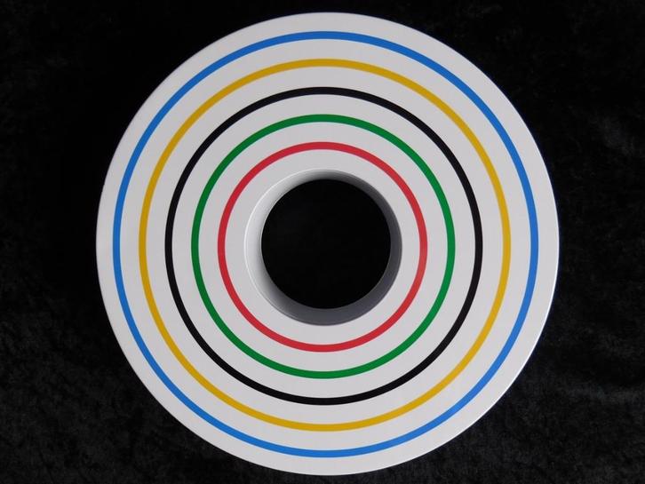 Marcel Wanders koektrommel Olympische Spelen 2008, ontworpen, Verzamelen, Blikken, Gebruikt, Koek(jes), Overige merken, Ophalen of Verzenden