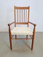 Vintage postmodern spijlen stoel webbing memphis ‘80 Italy, Hout, Postmodern, Ophalen of Verzenden, N