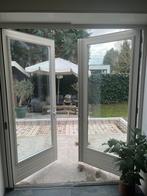 Dubbele tuindeur hardhout gehard HR++ glas, Doe-het-zelf en Verbouw, 150 tot 225 cm, Overige typen, Zo goed als nieuw, Hout