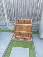 Verrijdbare bloembak, Tuin en Terras, Bloembakken en Plantenbakken, Ophalen, Zo goed als nieuw, Hout, 60 cm of meer