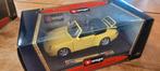 Porsche 911 Carrera Cabriolet Geel 1994, Hobby en Vrije tijd, Modelauto's | 1:24, Ophalen of Verzenden, Zo goed als nieuw, Bburago